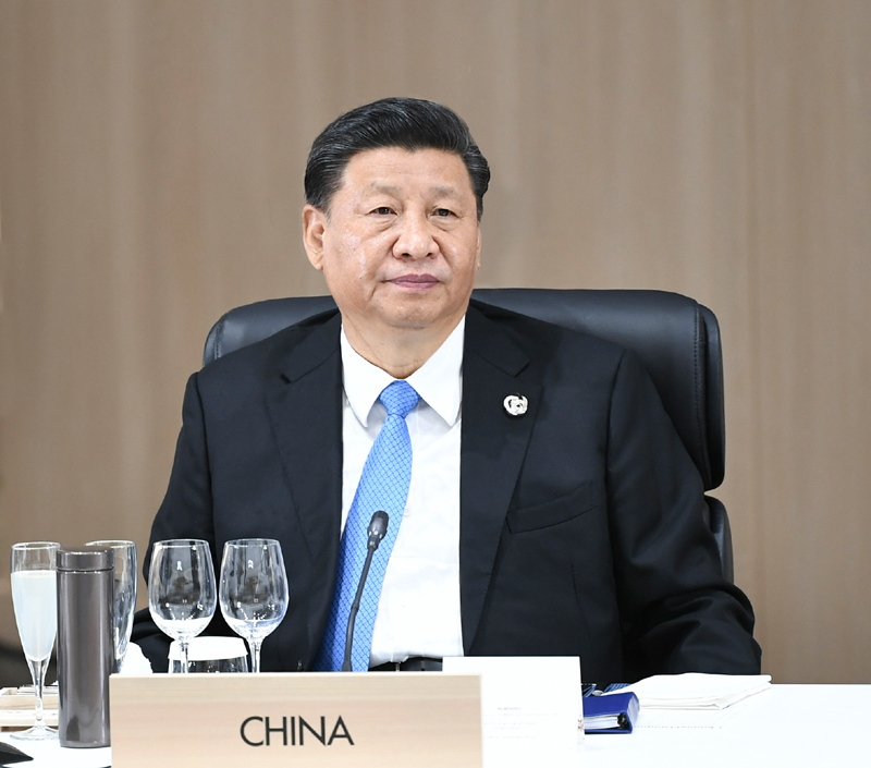 6月28日,二十国集团领导人第十四次峰会在日本大阪举行。国家主席习近平出席并发表题为《携手共进,合力打造高质量世界经济》的重要讲话。新华社记者 谢环驰 摄