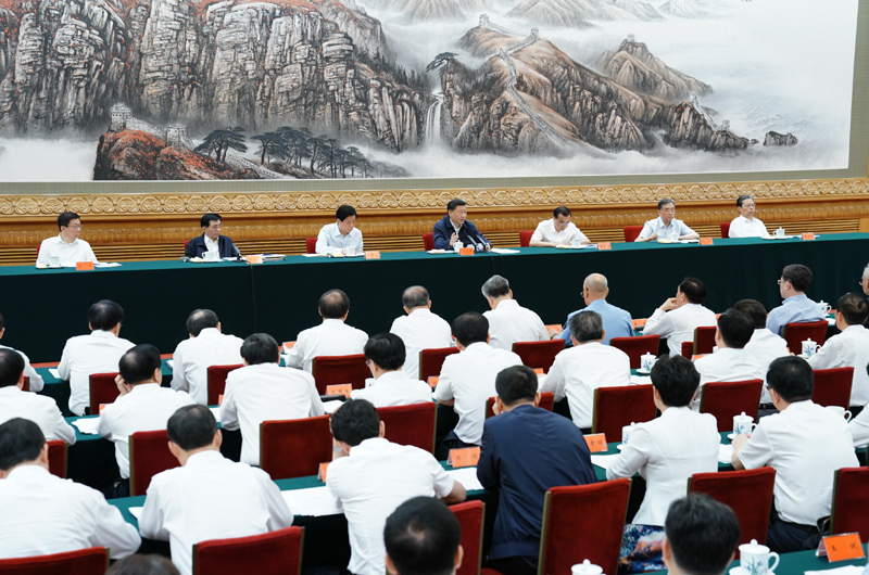 7月5日,中共中央总书记、国家主席、中央军委主席习近平在北京出席深化党和国家机构改革总结会议并发表重要讲话。新华社记者 王晔 摄